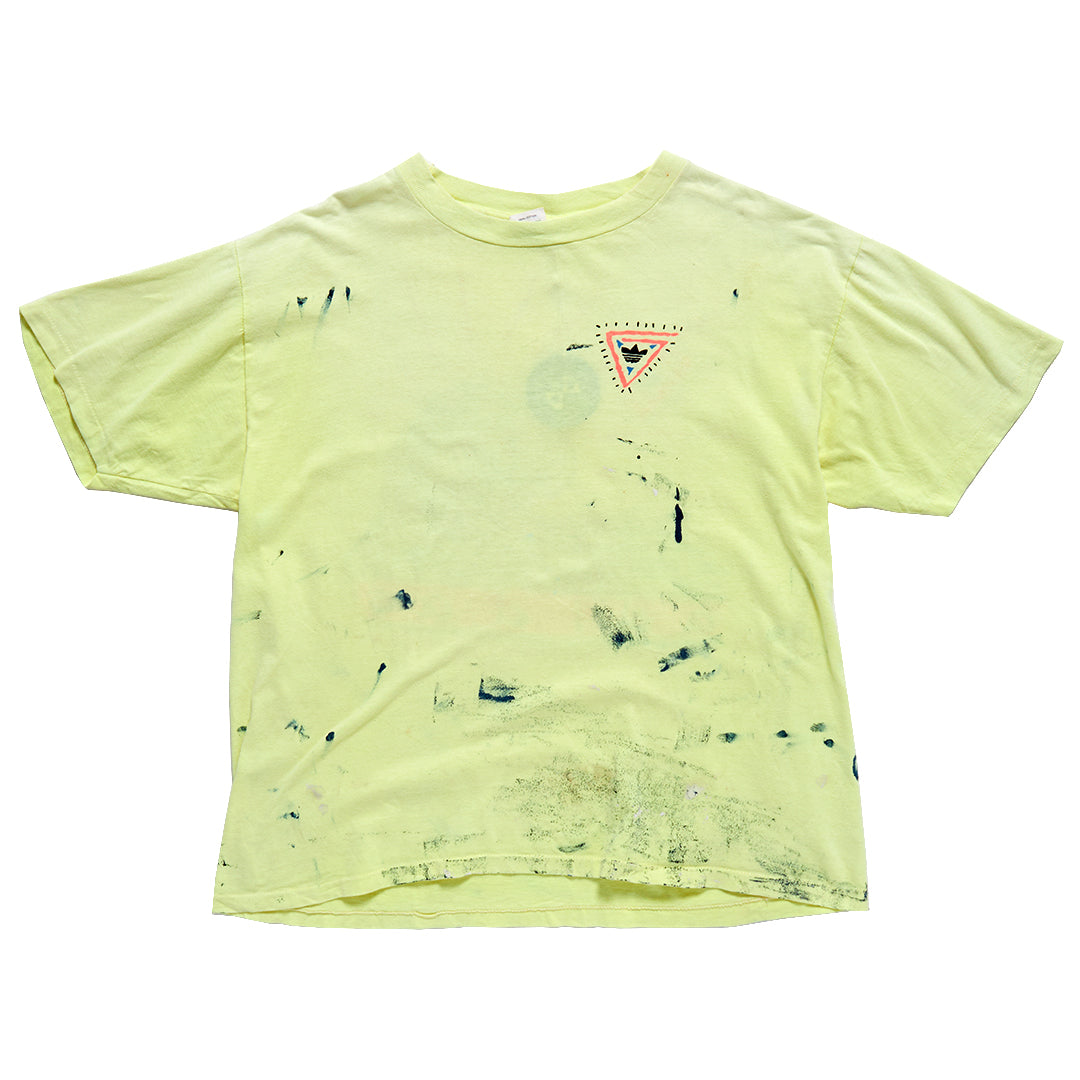 1990s Adidas Made in USA T-Shirt Highlighter Yellow