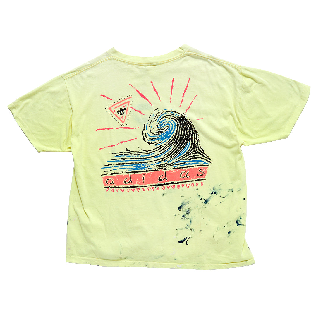 1990s Adidas Made in USA T-Shirt Highlighter Yellow