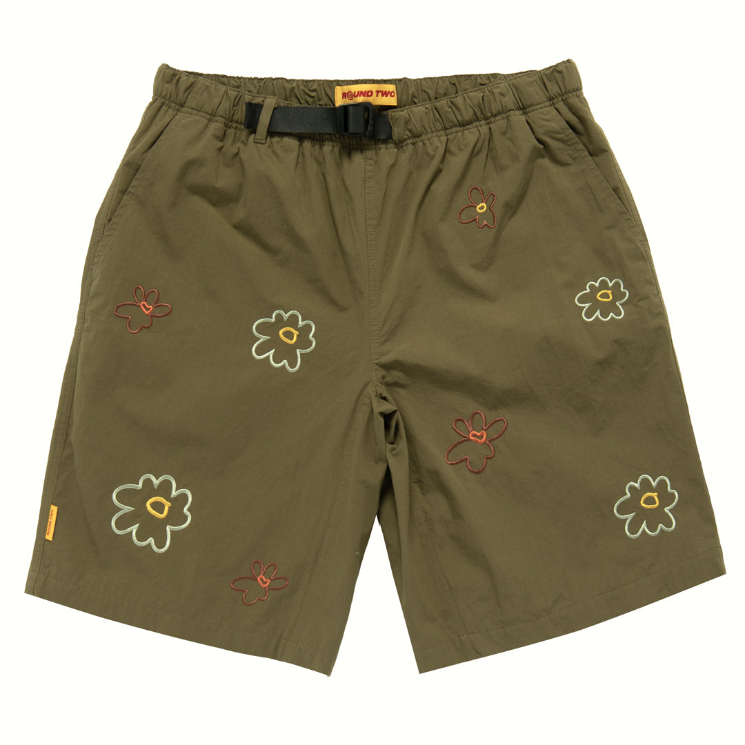 Olive Crinkle Walkshort