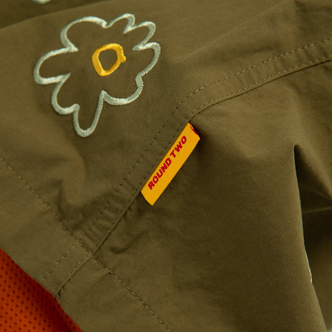 Olive Crinkle Walkshort
