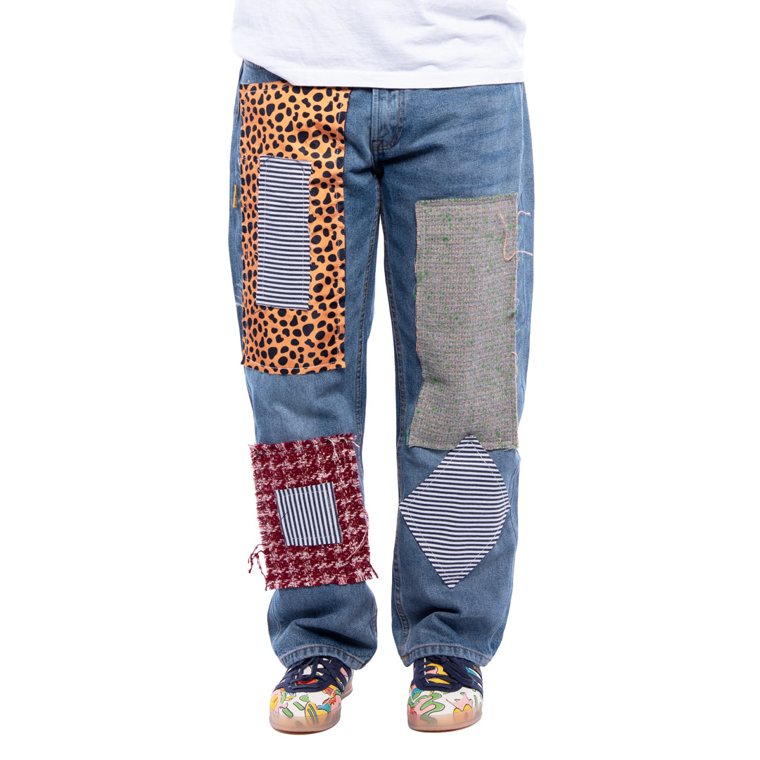 Patchwork Denim Pants