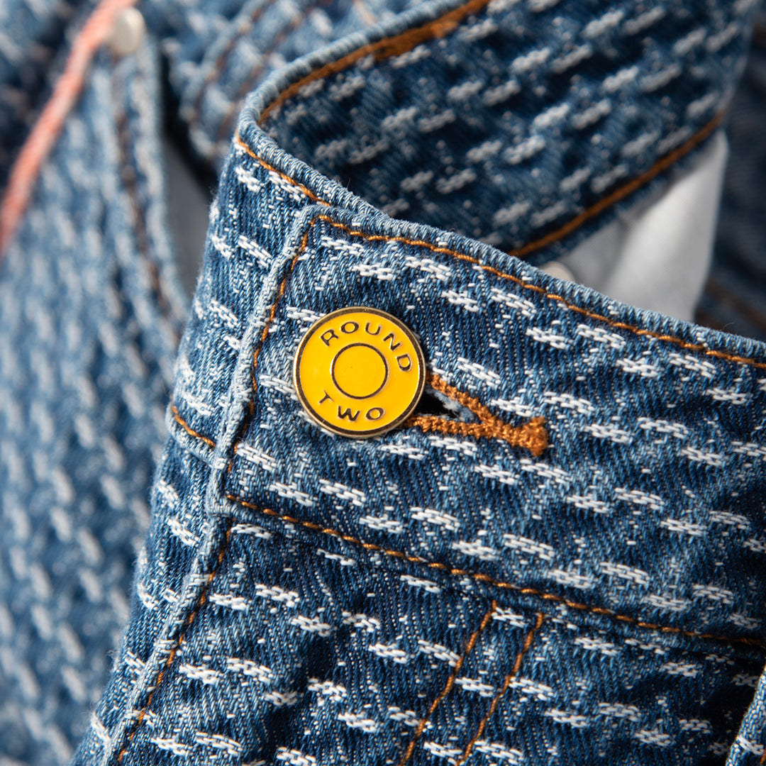 Jacquard Denim Pants