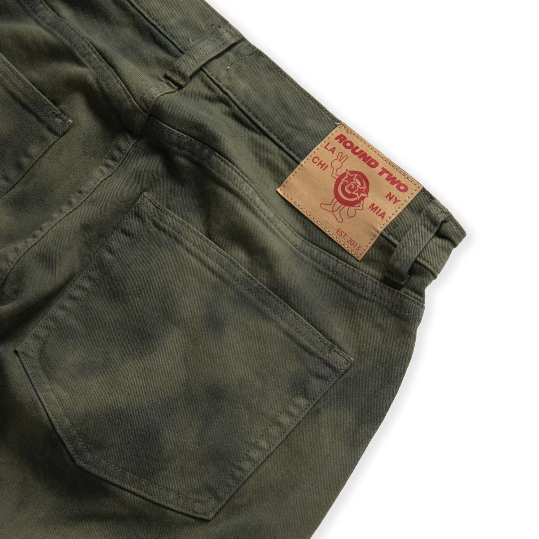 Green Tie-Dye Denim