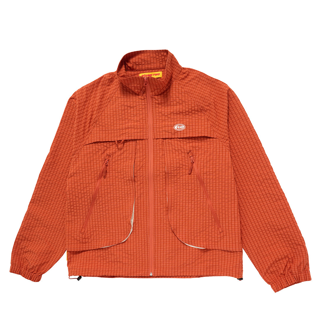 Seersucker Check Cargo Windbreaker