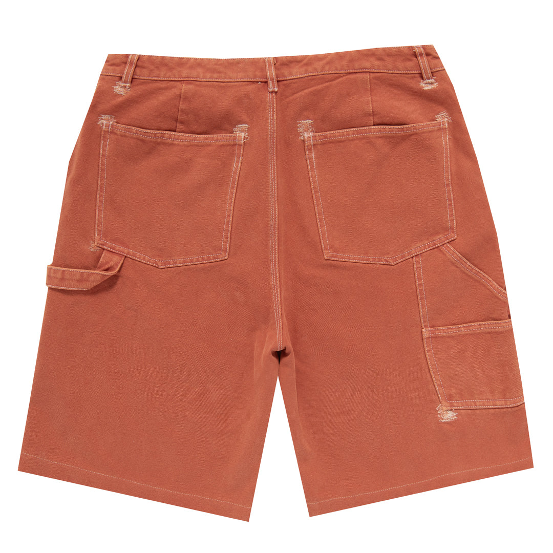 Burnt Orange Upcycled Canvas Carpenter Shorts