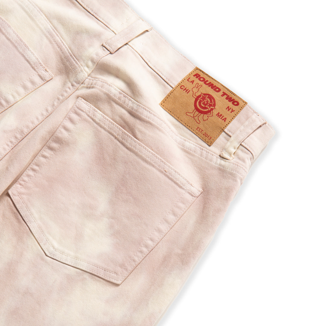 Pink Tye-Dye Denim Pants