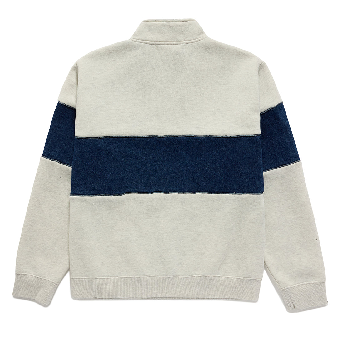 Two Tone Quarter Zip Sweater - Denim