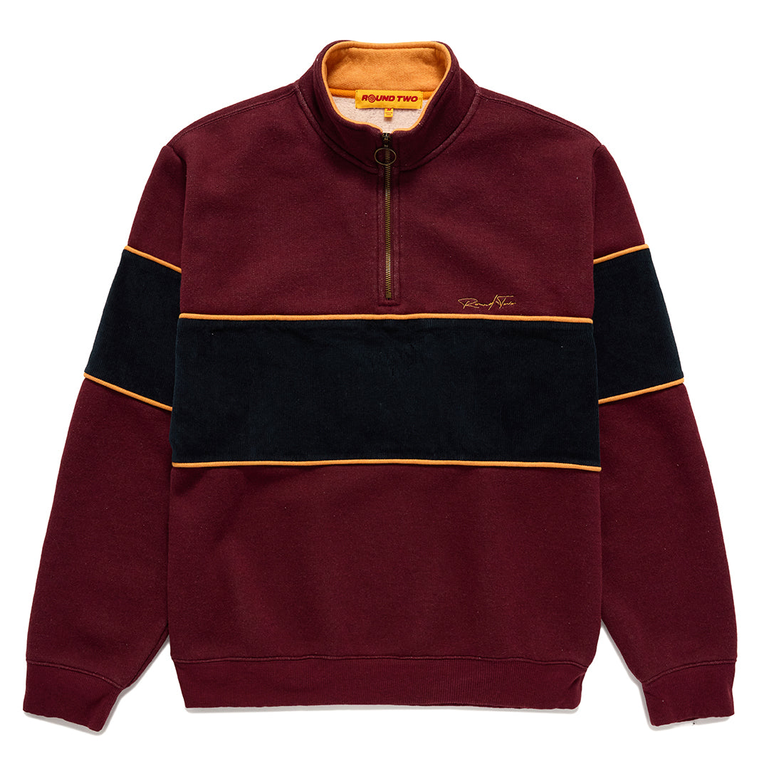 Two Tone Quarter Zip Sweater - Corduroy