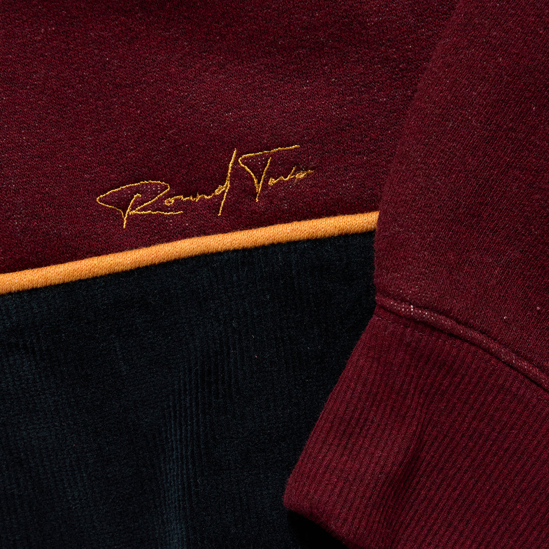 Two Tone Quarter Zip Sweater - Corduroy