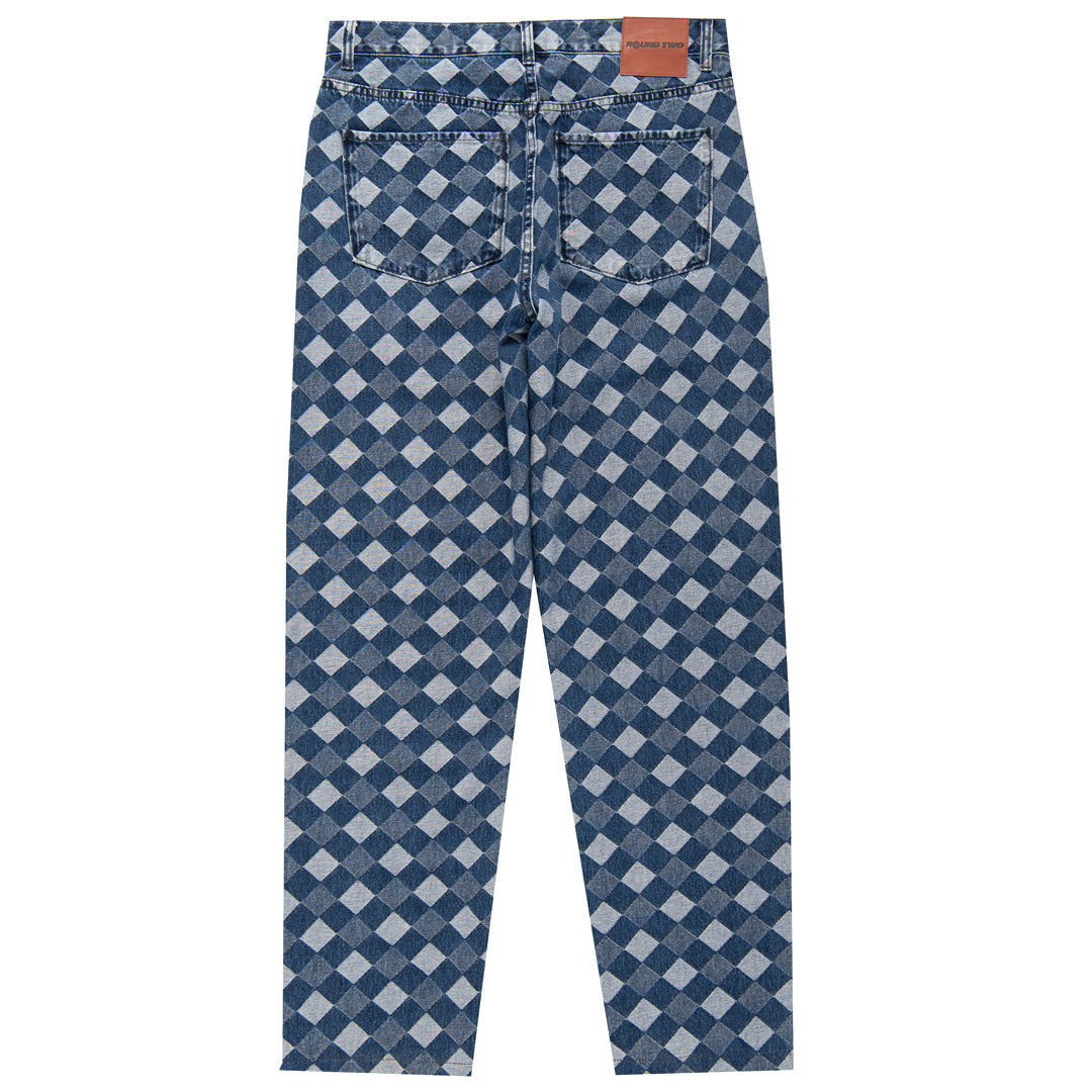 5 Pocket Checkerboard Jeans